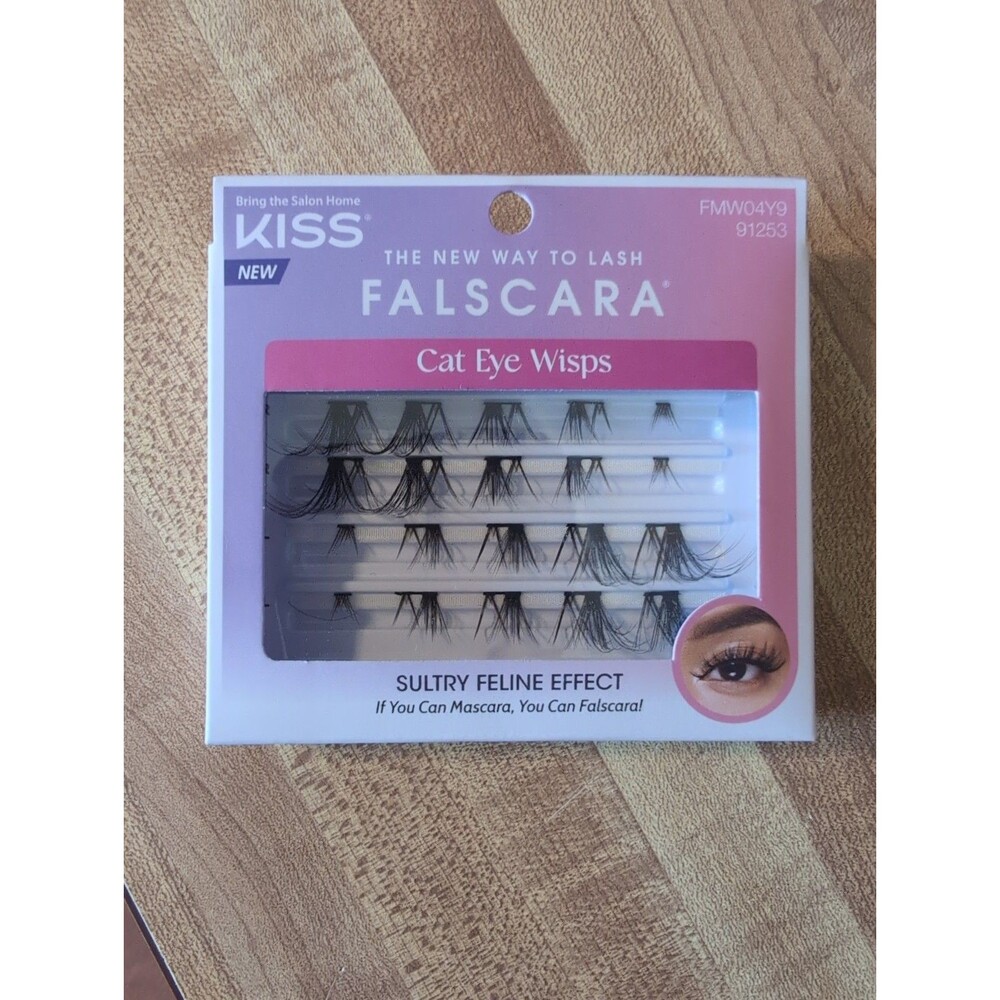 Kiss FALSCARA False Eyelash Lash Extension Cat Eye Wisps Feline Cluster Fmw04y9